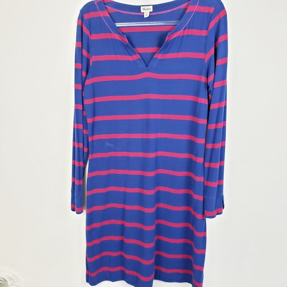 Hatley - Lucy Blue and‎ Pink Stripe Shift Dress Size Medium Nautical style